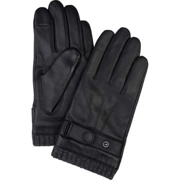 Handschoenen Profuomo Handschoenen Wol Zwart Leer