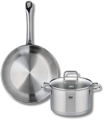 Set van 1 Koekenpan 28 cm en 1 braadpan 20 cm Elo Profi Citrin
