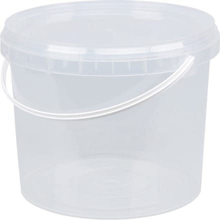 Emmer met deksel - 5 liter - rond - transparant