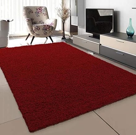 Hoogpolig tapijt voor woonkamer, modern, 160 x 230 cm, Rood