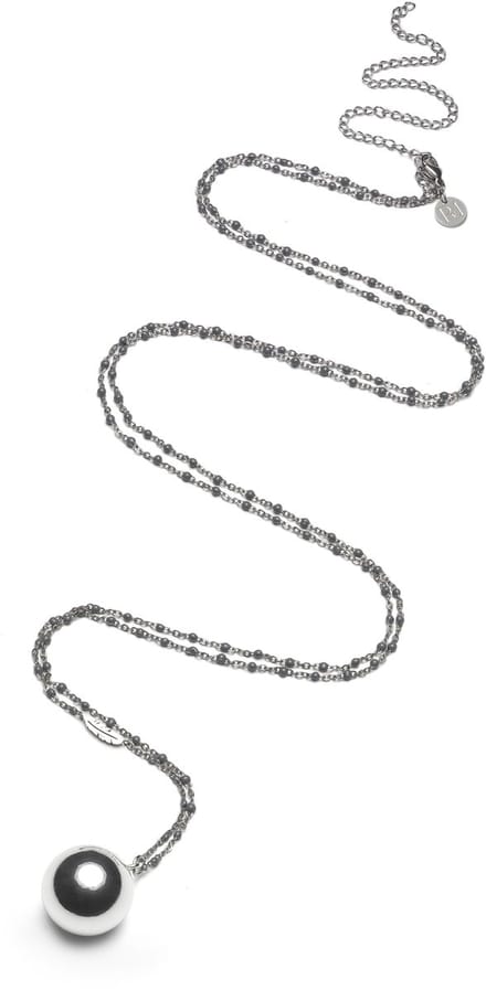 Zwangerschapsketting Proud Mama Steel BB Zilver/Grijs