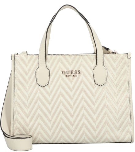 GUESS Schoudertas Silvana Two Compartment Tote Creme White Crème Wit
