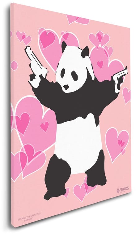 Banksy Graffiti - Canvas Schilderij 32x45 cm - Schilderijen Woonkamer
