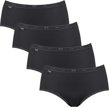sloggi Basic+ Dames Midi slip - 4-pack - Zwart - Maat 50