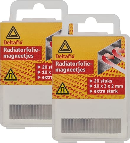 Deltafix Radiatorfolie magneten - 40x - nikkel - hittebestendig - 10 x 3 x 2 mm
