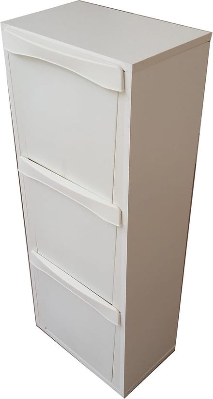 Houten onderkast met 3 vakken wit 25 x 40 x 101 cm