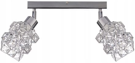 Chromen Plafondlamp met Kristallen - Modern Design
