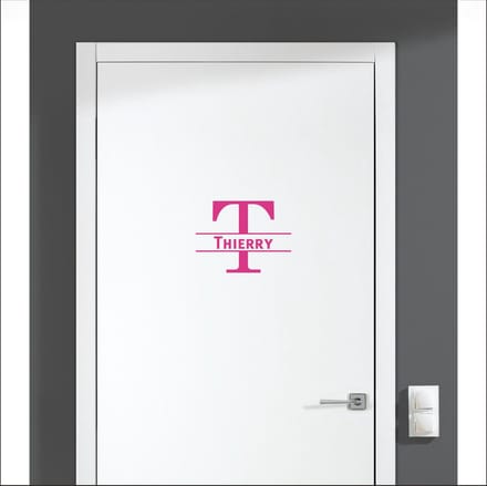 Deursticker Met Naam -  Thierry - Roze