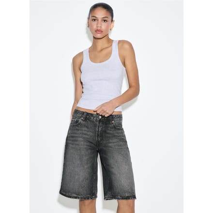Stradivarius Baggy denim bermuda  DONKERGRIJZE DENIM WASSING 36