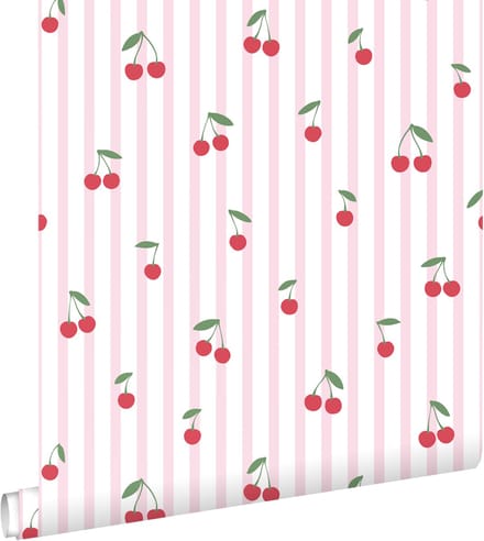ESTAhome behang kersen licht roze - 50 x 900 cm - 131654