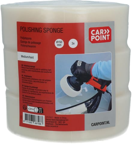 Polijstspons, Medium, wit, 3 stuks