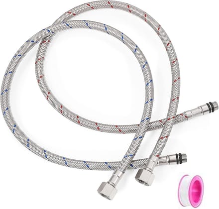 2x Flexibele Aansluitslangen RVS 80 cm G3/8 naar M10 voor Kraan en Douche