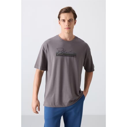 Oversized Gedrukte Katoenmix T-Shirt