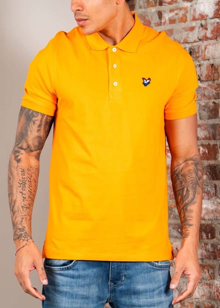 Lyle & Scott Limited Edition - Netherlands Flag eagle polo shirt - Bright Orange