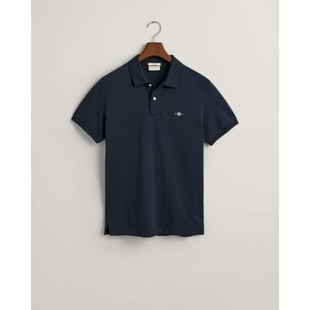 Gant Polo Slim Subtle Shield Embroidery Piqué Uni Avond Blauw / male