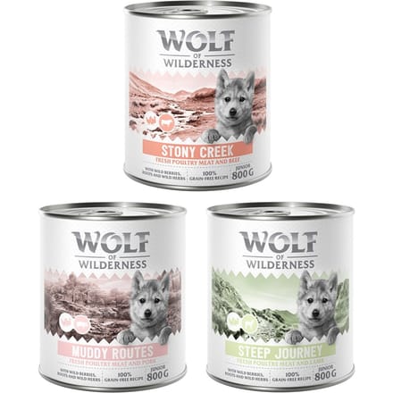 Wolf of Wilderness Junior “Expedition” 6 x 800 g - Mixpakket