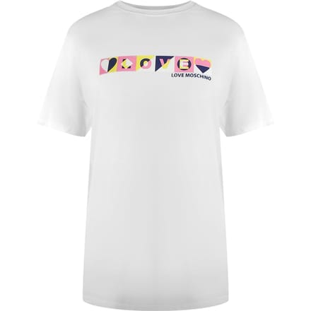Love Moschino Colourblock Logo Wit T-shirt