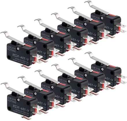 12 Stuks Micro Limit Switch met Lange Hinge Bending Lever Arm SPDT Momentary Snap Action Switch voor Arduino en Elektronica Projecten