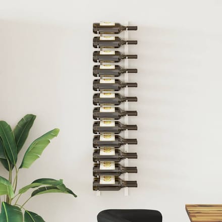 vidaXL - Wijnrek - voor - 24 - flessen - wandmontage - ijzer - wit