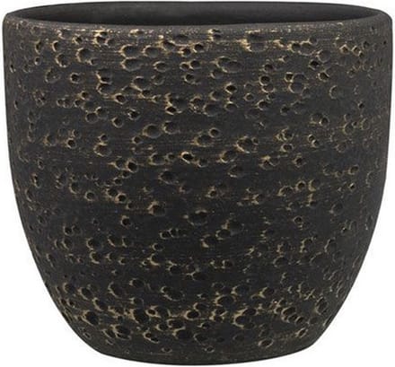 Ter Steege Plantenpot Lava Stone - zwart - D36 x H32 cm - binnen - bloempot