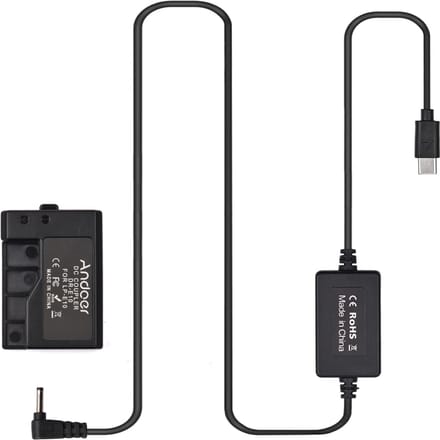 Andoer – câble USB type-c PD vers batterie factice DR-E10, coupleur cc LP-E10 de remplacement pour Canon EOS noir
