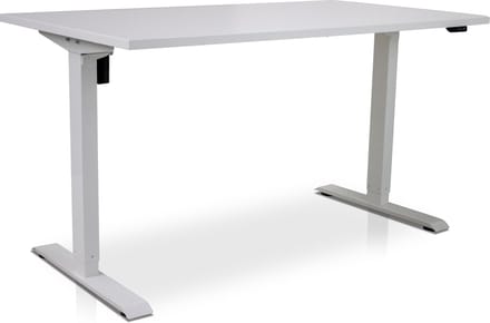 Zit-sta bureau elektrisch verstelbaar - MRC EASY | 140 x 80 cm | inclusief stekkerdoos en kabelklemmen | frame wit - blad wit