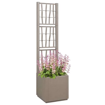 vidaXL - Tuinplanter - met - Trellis - Lichtbruin - 36 - x - 36 - x - 140 - cm - PP