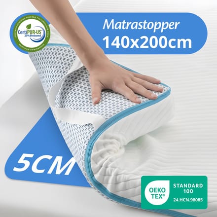 Ella Soft Topper Matras 140x200 cm - 5CM Topdekmatras - Matrastopper Traagschuim - Zachte hardheid