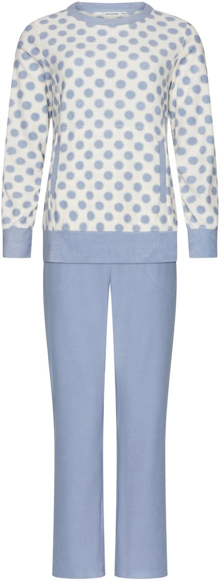 Pastunette - Blue Fog - Pyjama/Huispak - Badstof - Wit/Blauw - Maat 48