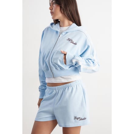 Dames Dsgn Studio Sweat Short Met Zijstreep | Lichtblauw | Maat: Medium