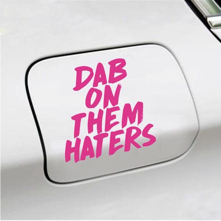 Bumpersticker - Dab On Them Haters - 10,9 X 10,7 - Roze