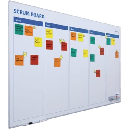 SCRUM BORD + STARTERKIT SCRUM 90X120CM