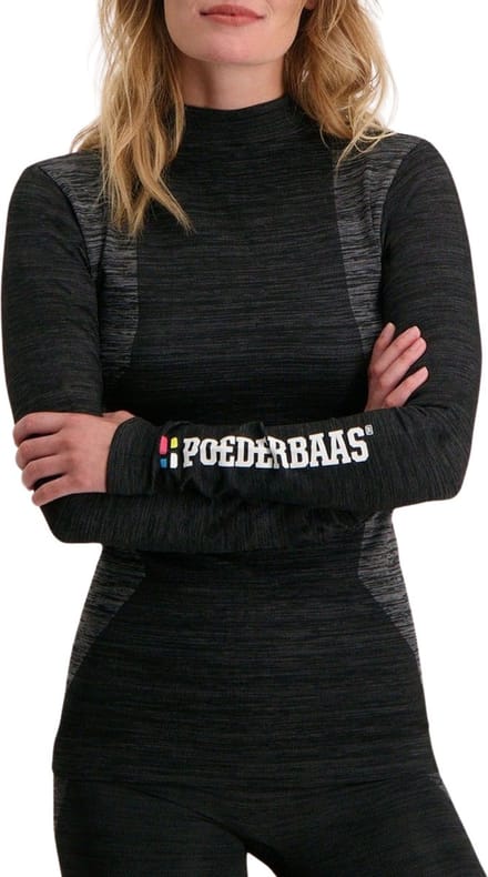 Poederbaas Thermoshirt Longsleeve Technical - Dames - Zwart - Maat L
