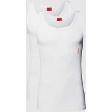 HUGO stretch tanktops slim fit (2-pack) - heren singlets O-hals - wit