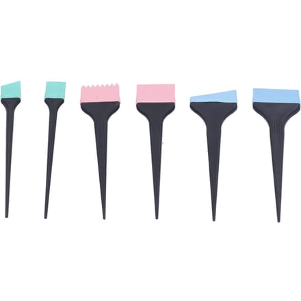 6 stuks Siliconen Haarverf Kwast Huis Kapper Kapsalon Haarbehandelingen Kleurkwast Set white