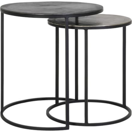 Light & Living - Bijzettafel TALCA - Ø49x50.5cm - Zilver - Set van 2
