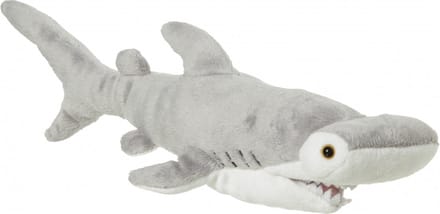 Nature Planet pluche Knuffel hamerhaai - 32 cm - grijs - haaien