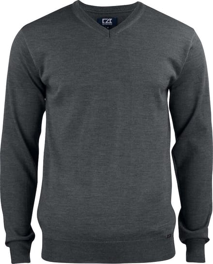 Cutter & Buck Everett V-neck Heren 355430 - Antraciet Melange - XL