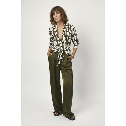 Dante6 Ozane Printed Drapey Blouse Jungle Leaf Größe: 36 | Blusen Outlet | Damen