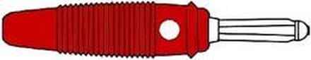 HQ MATING CONNECTOR 4mm WITH TRANSVERSE HOLE AND SCREW / RED (BULA 20K) (HM1410A)