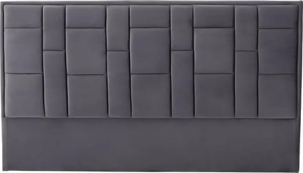 Vente-unique Hoofdeinde HERMINE - Fluweel - 140cm - Donkergrijs L 140 cm x H 110 cm x D 8 cm
