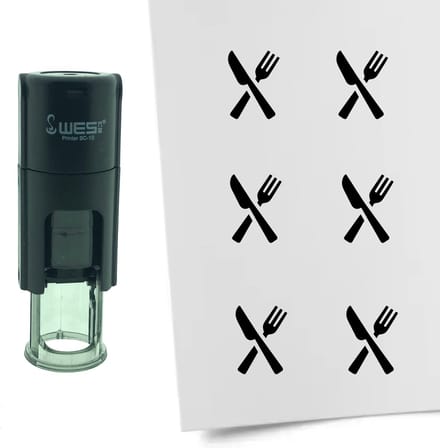 CombiCraft Stempel Bestek 10mm rond - zwarte inkt