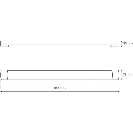 Milagro Lighting LED plafondlamp Batten, lengte 60 cm, aluminium, wit, 4.000 K