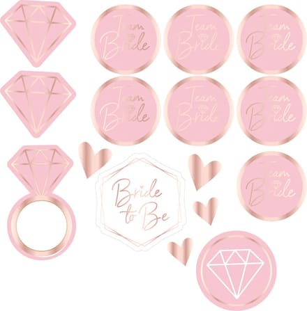 Amscan Plaktattoos Vrijgezellenfeest Dames Wit/roze 12 Stuks