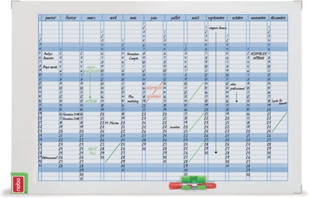 Nobo Performance Planbord/Whiteboard - Jaarplanner aan de Muur - 72 x 5 x 103 Cm - Wit