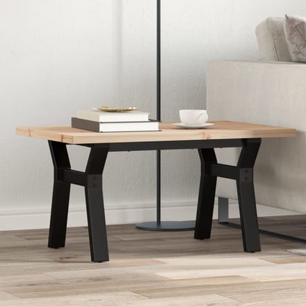 vidaXL - Salontafel - Y-frame - 80x50x40,5 - cm - grenenhout - en - staal