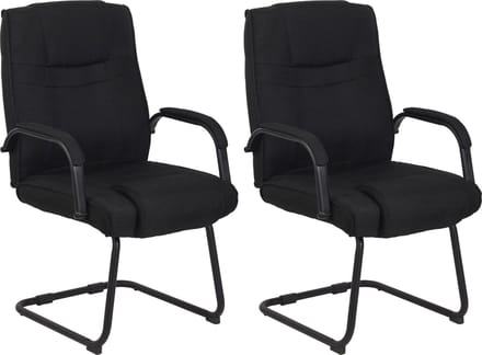 CLP Attila Set van 2 Eetkamerstoelen - Stof Stof/zwart/zwart