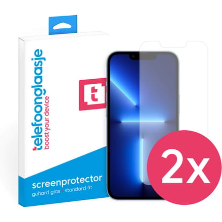 DuoPack: iPhone 13 Pro screenprotector gehard glas