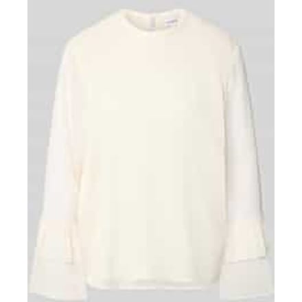 comma - female - Gestructureerde chiffonblouse met volantmouwen