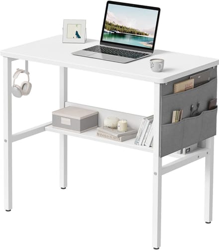 Bureau 96 x 40 cm | Computertafel | Kleine PC-tafel | Stabiel Wit